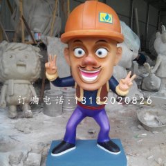 光頭強雕塑，玻璃鋼動畫人物