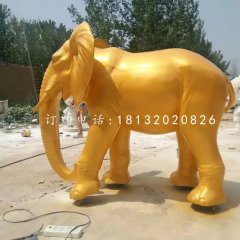 玻璃鋼噴漆小象，公園動物雕塑