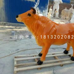 玻璃鋼大黃牛雕塑，動(dòng)物雕塑