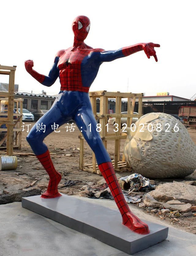 蜘蛛俠雕塑，玻璃鋼電影人物雕塑