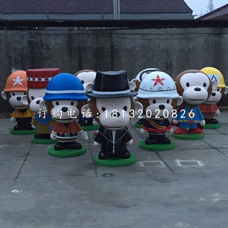 卡通猴子，玻璃鋼商場擺件 (2)