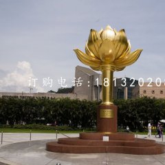 不銹鋼紫荊花雕塑，廣場雕塑