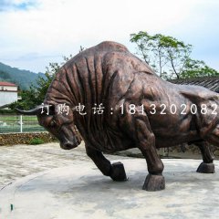 銅雕開荒牛，動(dòng)物銅雕