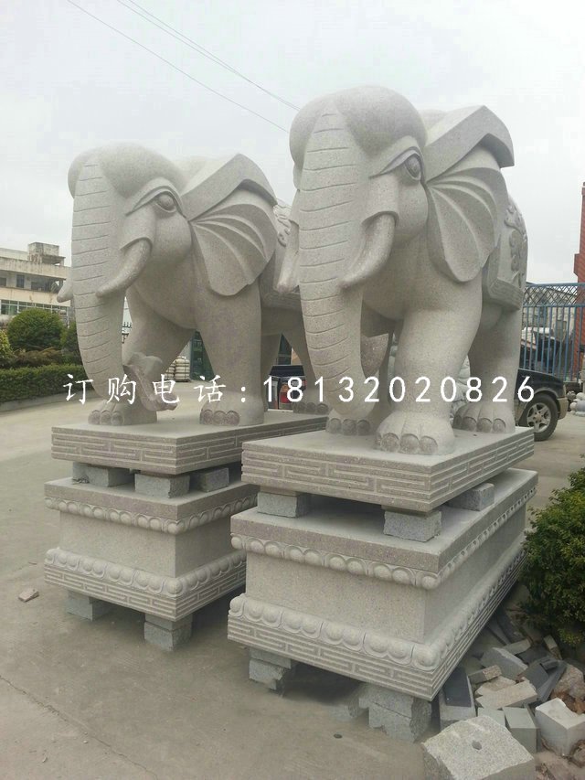 大理石大象，廣場動物石雕