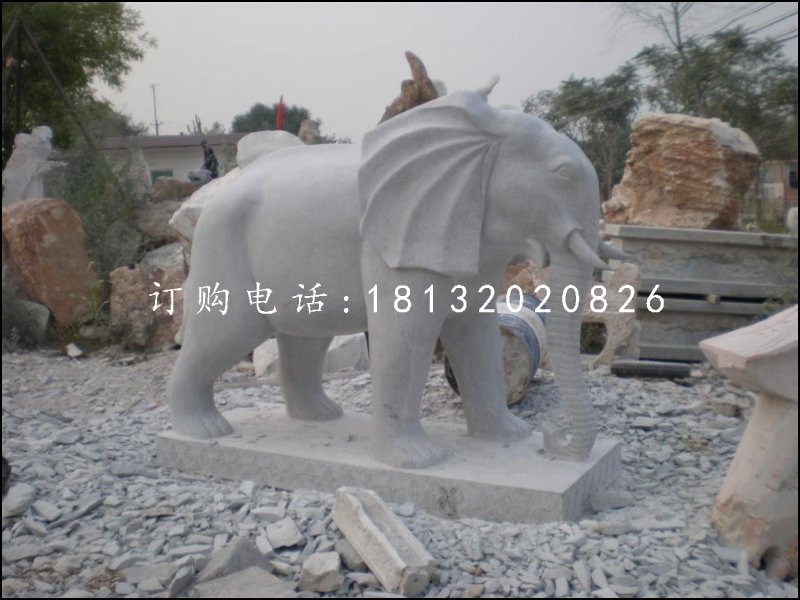 公園大象石雕，小象石雕