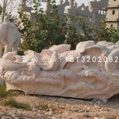 鯉魚石雕，晚霞紅動(dòng)物石雕