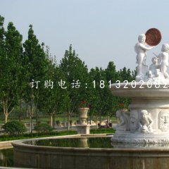 漢白玉噴泉，西方人物石噴泉