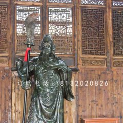 立式關公石雕，大理石關公