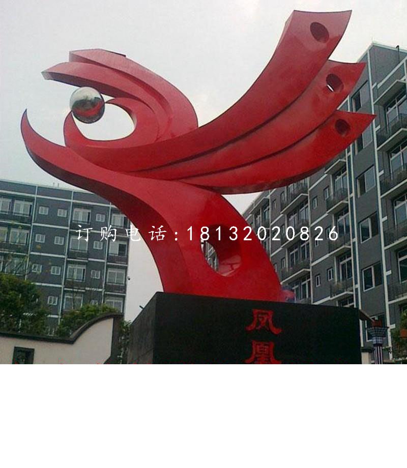 抽象鳳凰雕塑 不銹鋼小區景觀雕塑.jpg