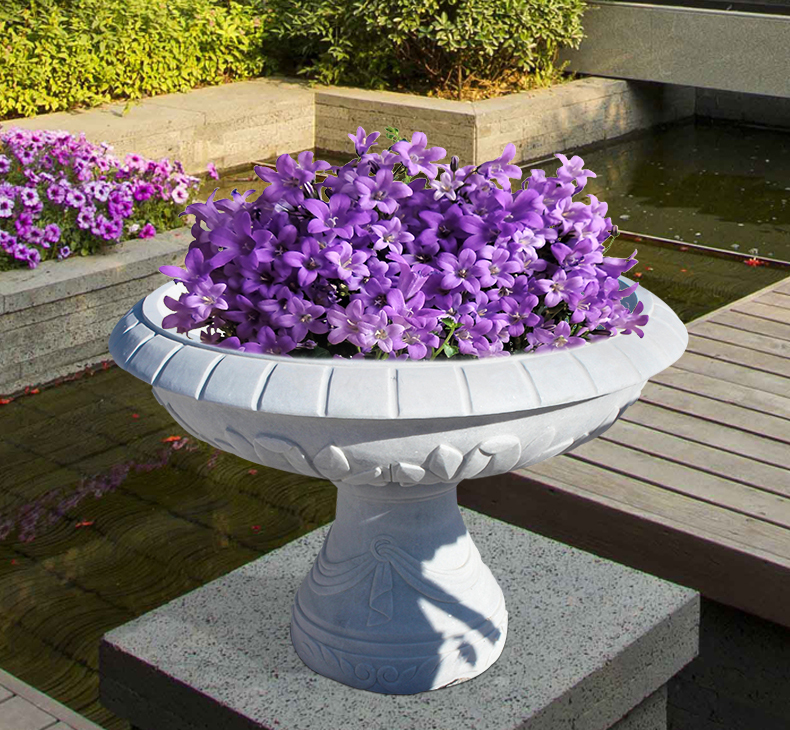 公園景觀石雕，漢白玉花盆