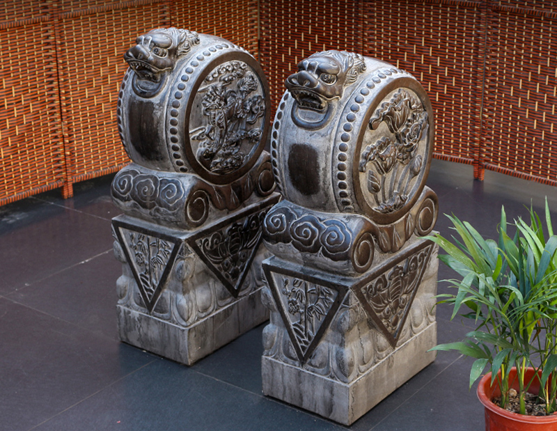 酒店景觀石雕，石雕門墩