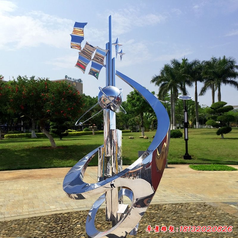 校園不銹鋼科教興國(guó)雕塑 (2)