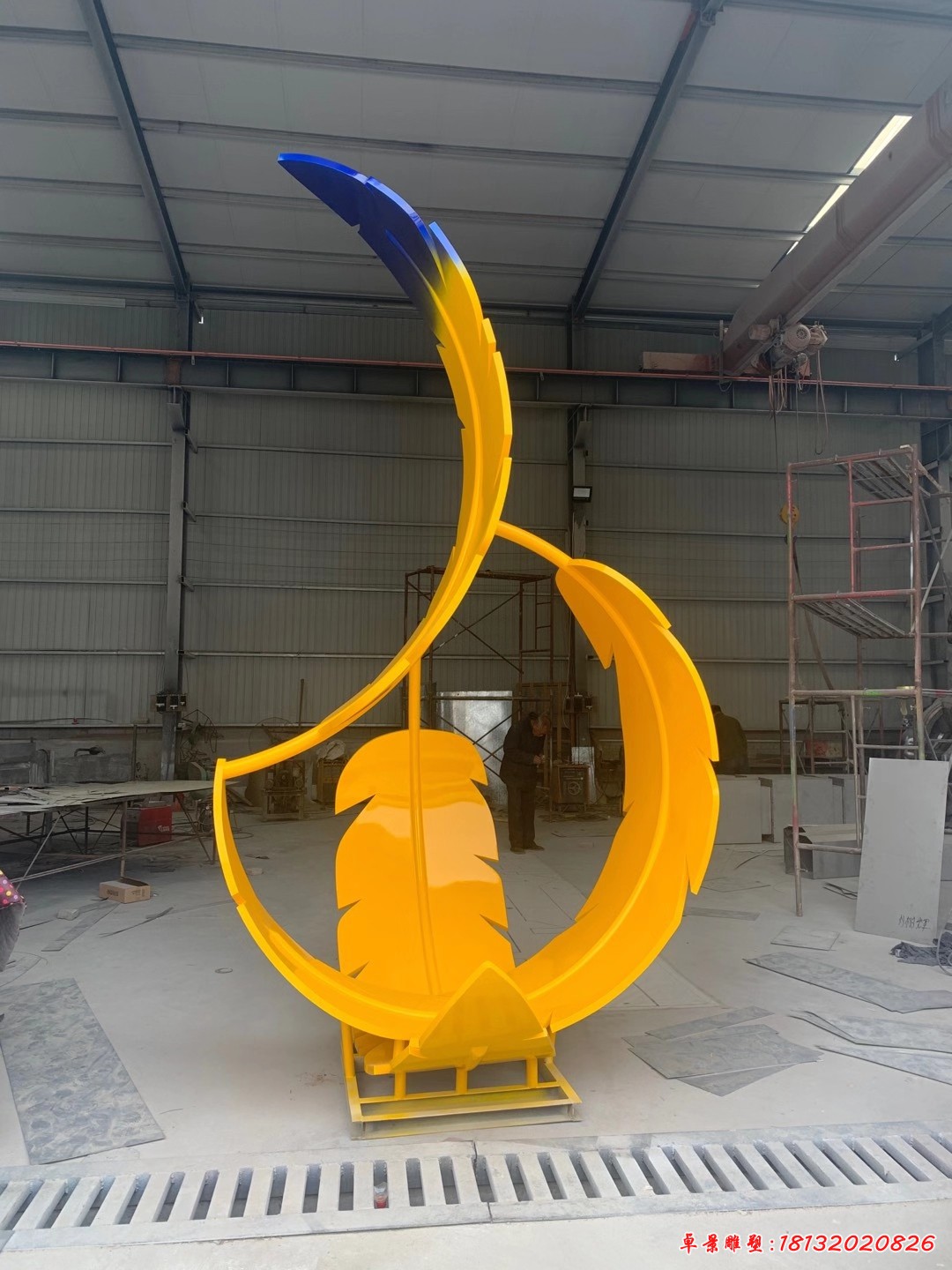 創意羽毛不銹鋼雕塑