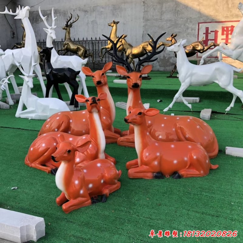 玻璃鋼仿真動物雕塑梅花鹿