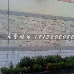 古代人物石浮雕，浮雕墻