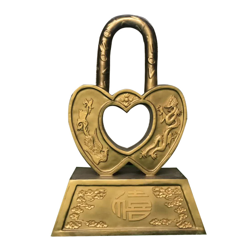 龍鳳同心鎖銅雕，公園愛(ài)情雕塑