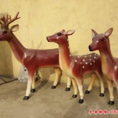 玻璃鋼小鹿雕塑，仿真梅花鹿雕塑