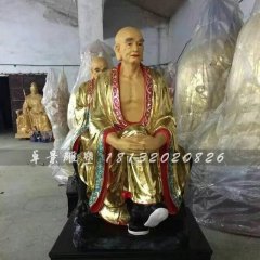 十八羅漢雕塑，玻璃鋼貼金佛像