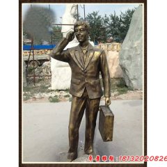 打電話雕塑，玻璃鋼抽象人物雕塑