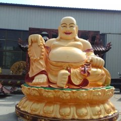 笑面佛雕塑，玻璃鋼坐式佛像