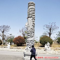 公園景區龍柱石雕
