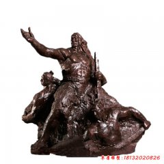 古代故事大禹治水銅雕