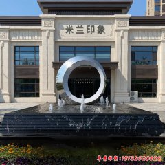 不銹鋼圓環水景雕塑