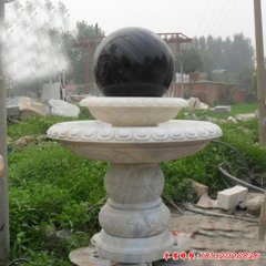 景區黑色石雕風水球