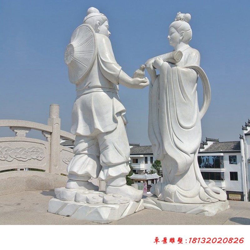 牛郎織女石雕，古代傳說人物石雕
