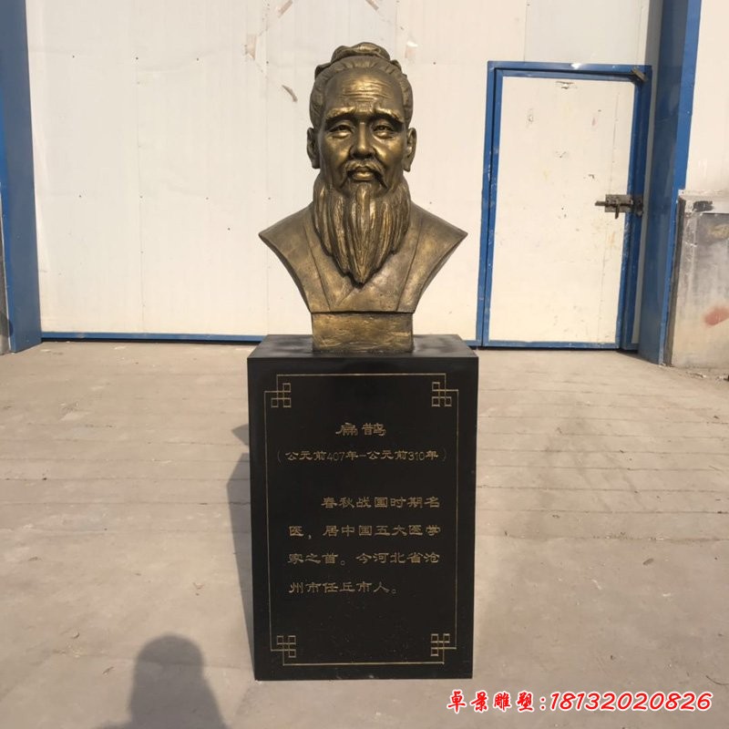 春秋戰國時期扁鵲頭像銅雕