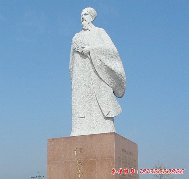 諸葛亮石雕，廣場三國人物石雕