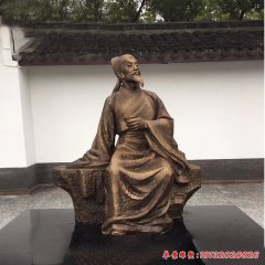 景區(qū)古代詩(shī)人李白銅雕像
