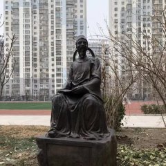 銅雕古代詩人李白