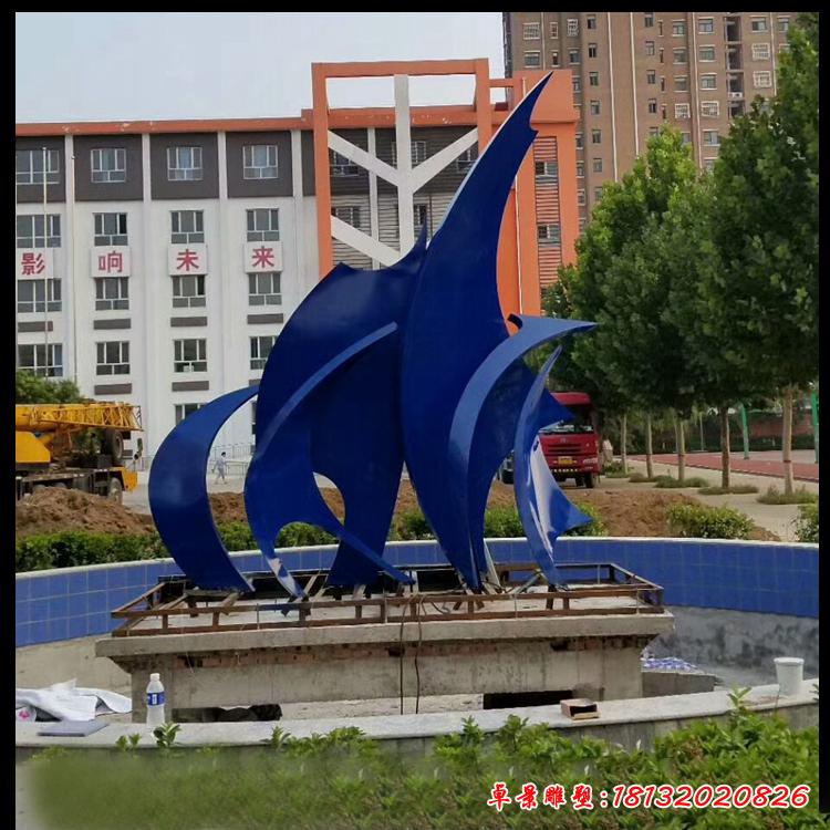 不銹鋼城市校園帆船雕塑