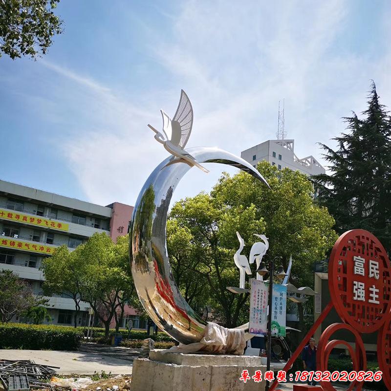 不銹鋼小區景觀圓環雕塑