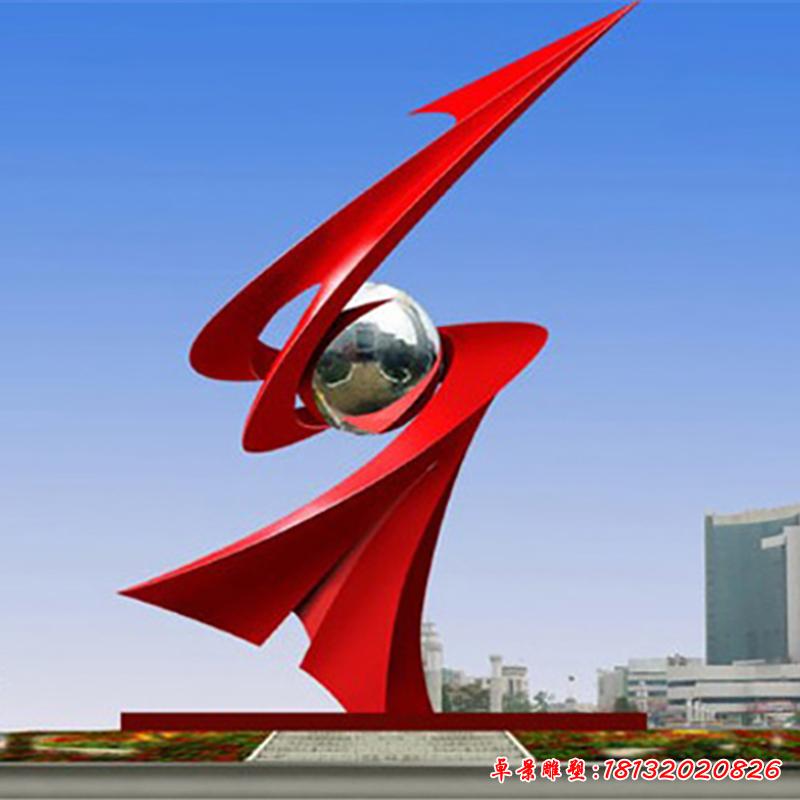 不銹鋼城市校園景觀抽象標(biāo)志雕塑