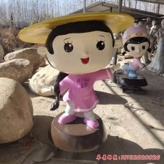 玻璃鋼卡通少數民族人物雕塑