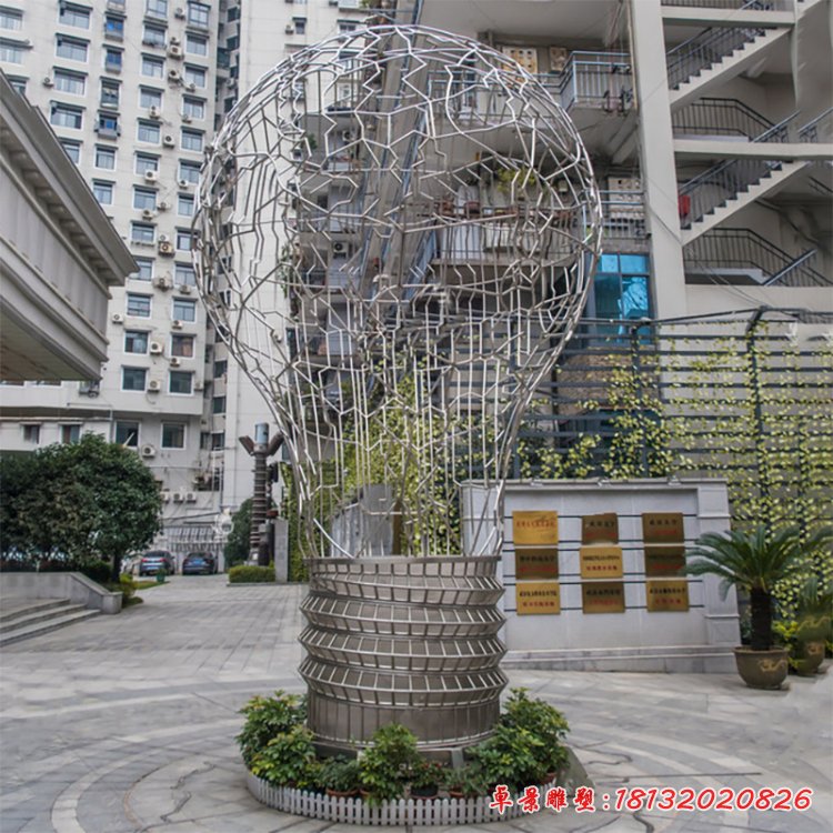 不銹鋼燈泡雕塑