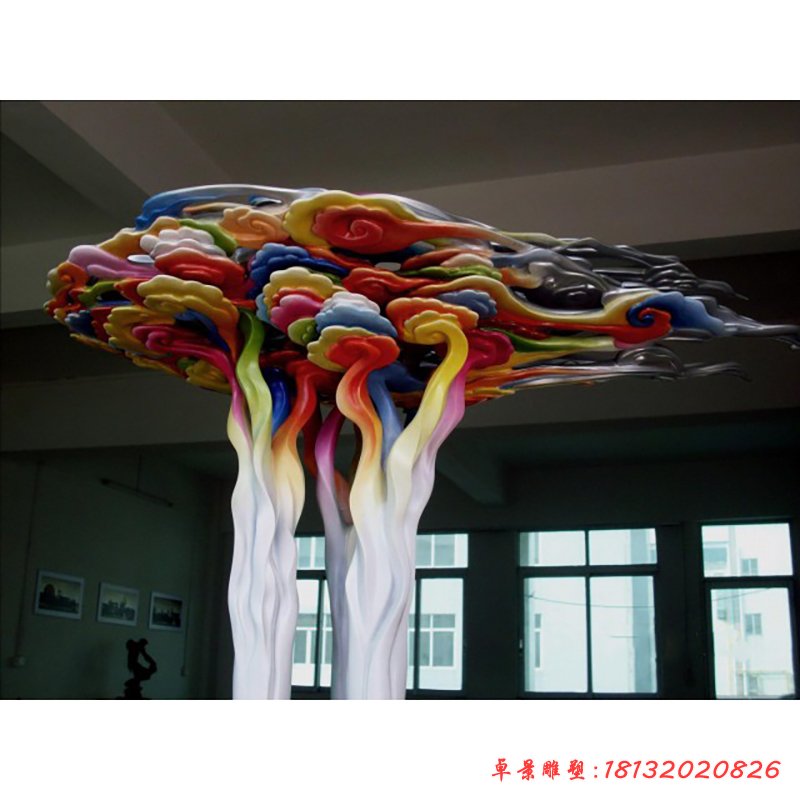 城市彩色祥云不銹鋼雕塑