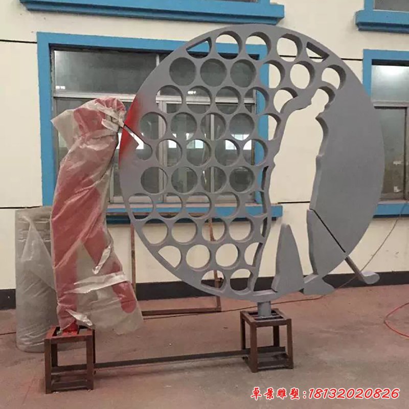 不銹鋼打高爾夫球雕塑，廣場不銹鋼運動雕塑 (6)