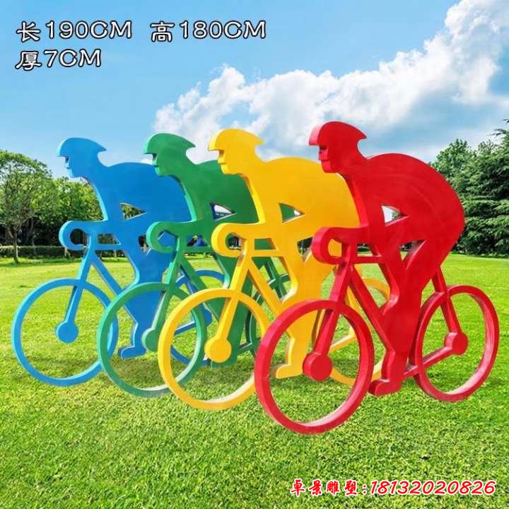 不銹鋼騎自行車運(yùn)動雕塑