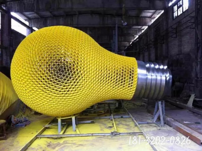 不銹鋼燈泡雕塑，不銹鋼景觀雕塑 (2)