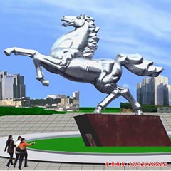不銹鋼抽象馬雕塑