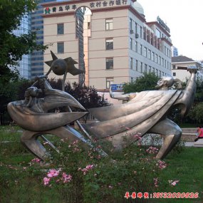 古代人物不銹鋼雕塑