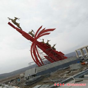 不銹鋼奔鹿雕塑