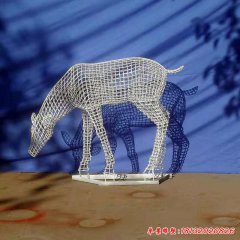 鏤空鹿不銹鋼景觀雕塑