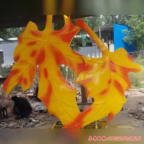 公園不銹鋼楓葉雕塑