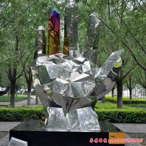 不銹鋼手雕塑 不銹鋼企業雕塑