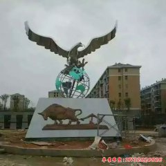 不銹鋼抽象金屬雕塑鷹