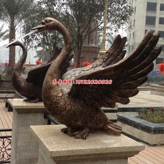 銅天鵝噴泉雕塑
